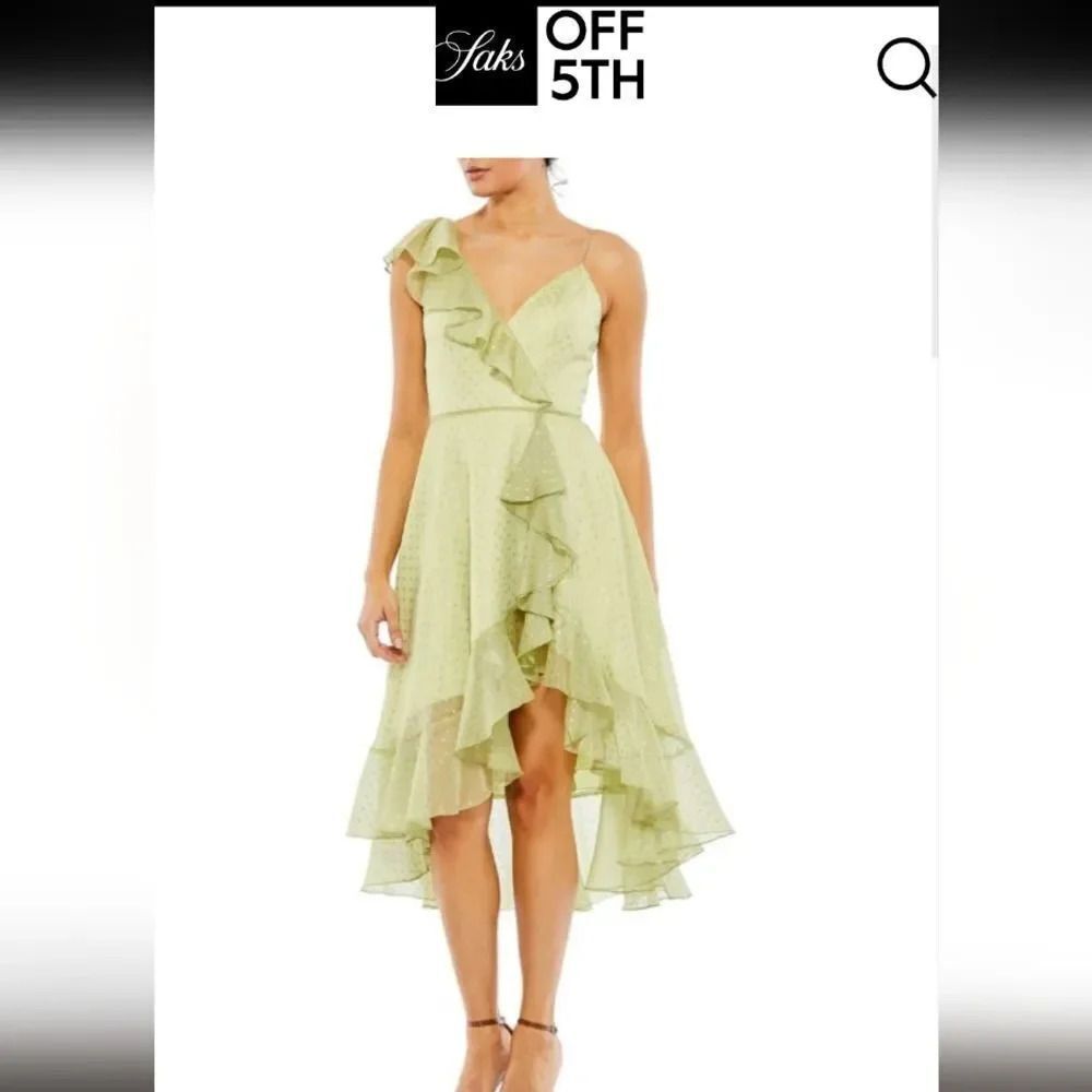 Mac‎ Duggal Ruffled Faux Wrap Midi dress - LIKE NEW 0